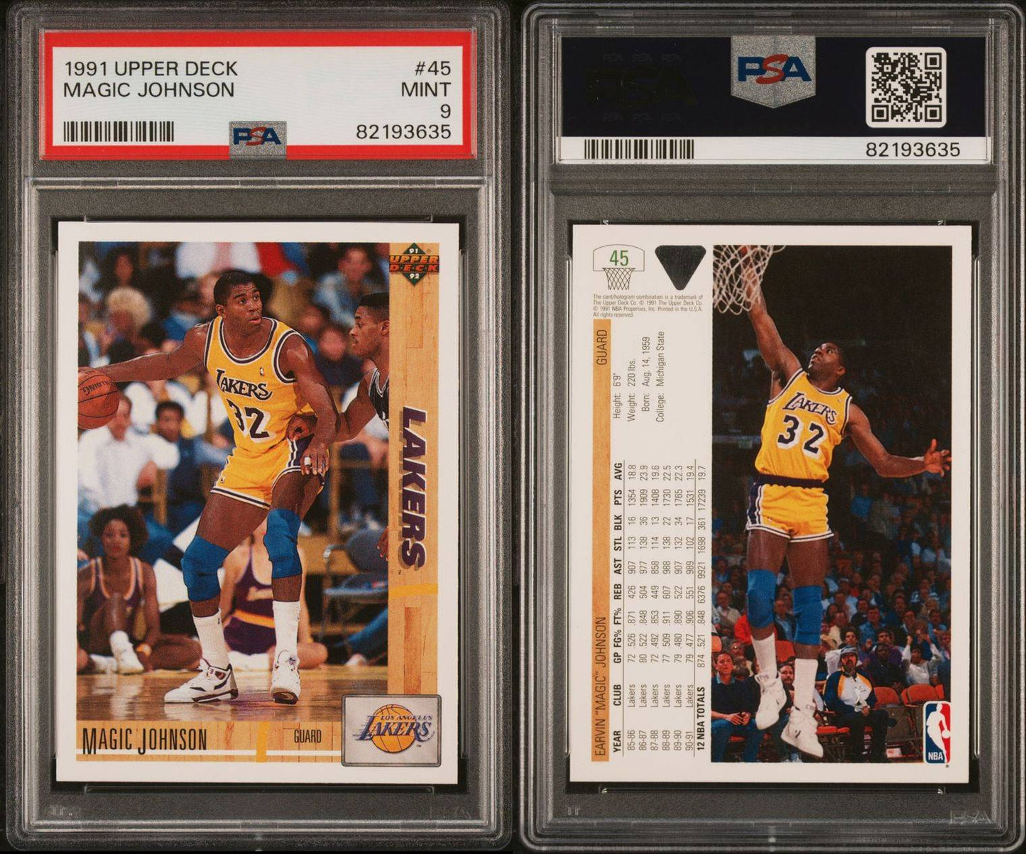 1991 Upper Deck #45 Magic Johnson PSA 9 Mint