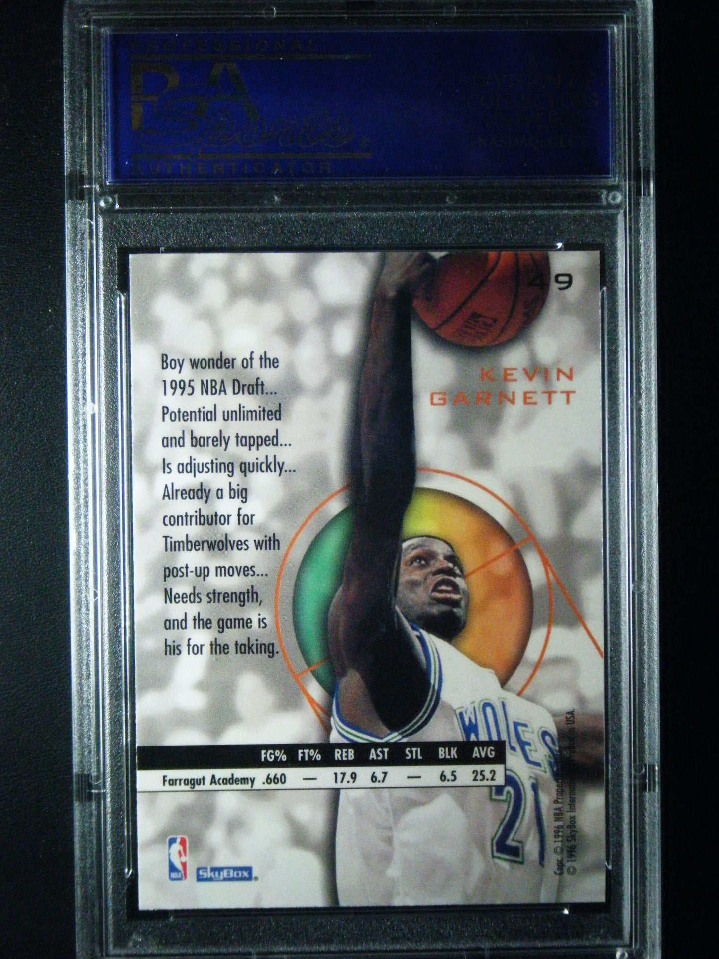 Kevin Garnett Rookie Card 1995 Skybox E-XL PSA 9 Mint