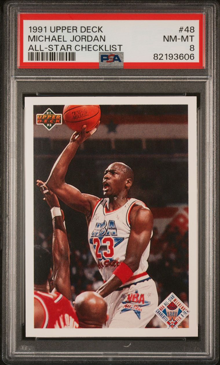 1991 Upper Deck #48 Michael Jordan All Star Checklist PSA 8 Near Mint