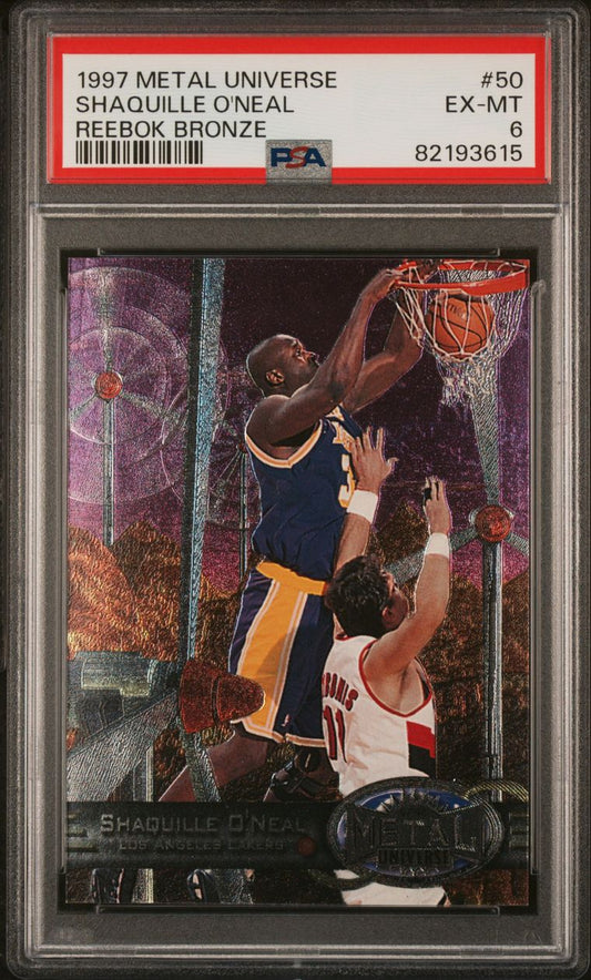 1997 Metal Universe #50 Shaquille O'Neal Reebok Bronze PSA 6