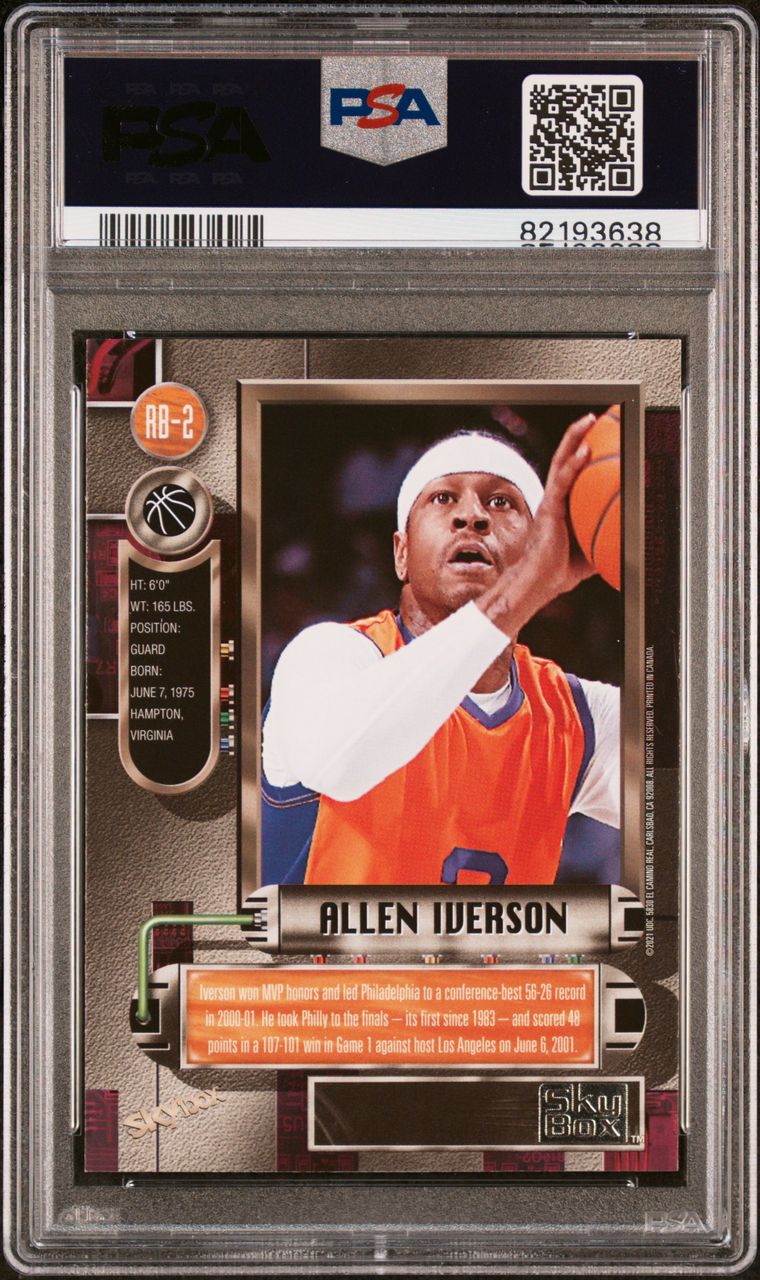 2021 Metal Universe #RB2 Allen Iverson Champ 97-98 Retro PSA 8 Near Mint