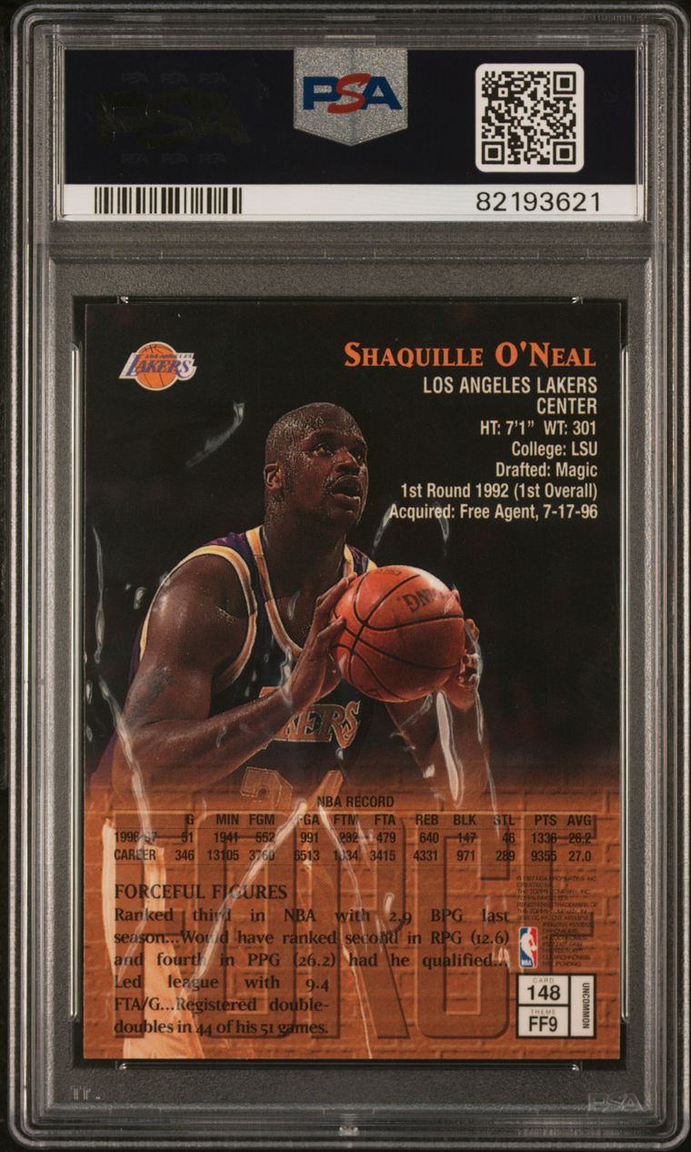 1997 Finest #148 Shaquille O'Neal Force PSA 9 Mint