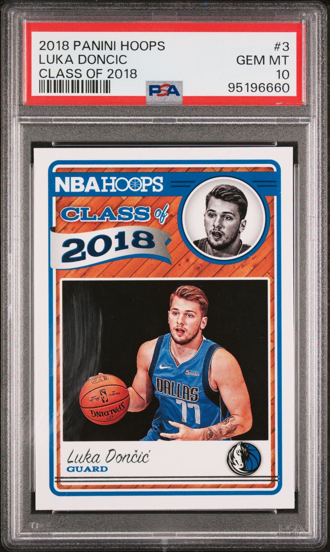 2018 Panini Hoops #3 Luka Doncic Rookie Card Class of 2018 PSA10 Gem Mint