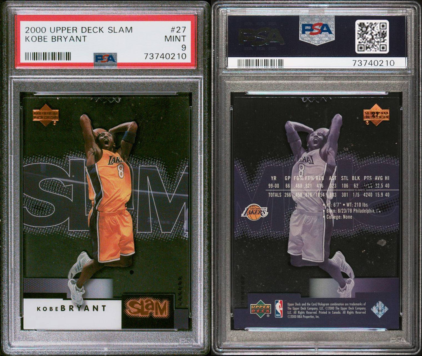 2000 Upper Deck Kobe Bryant Slam PSA 9 Mint