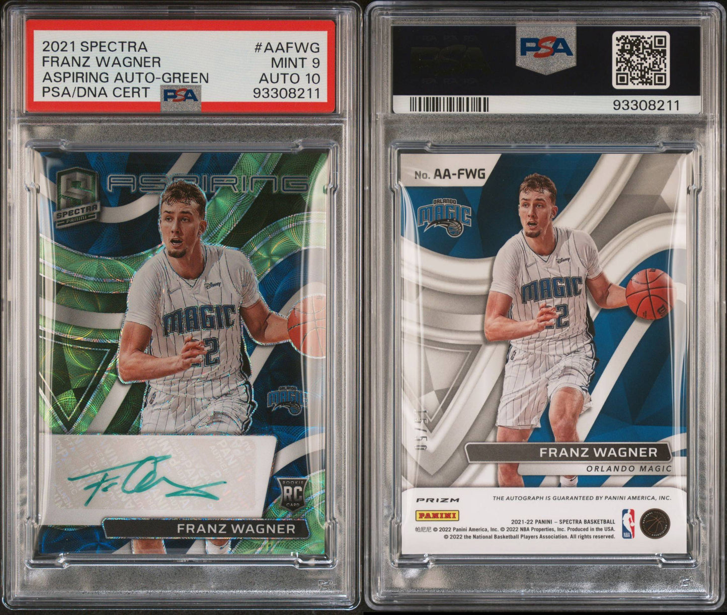 2021-22 Panini Spectra #AA-FWG Franz Wagner Rookie Card Aspiring Autograph 24/99 PSA10 Auto