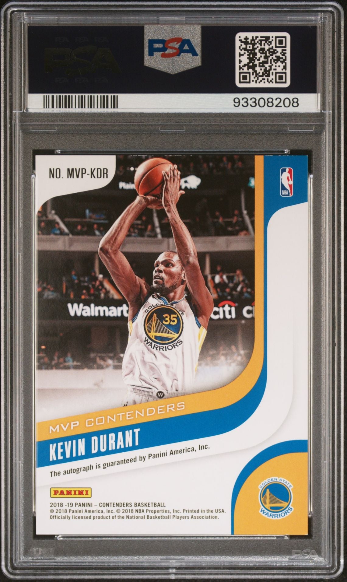 2018-19 Panini Contenders #MVP-KDR Kevin Durant MVP Contenders On Card Autograph 194/199 PSA8 Auto