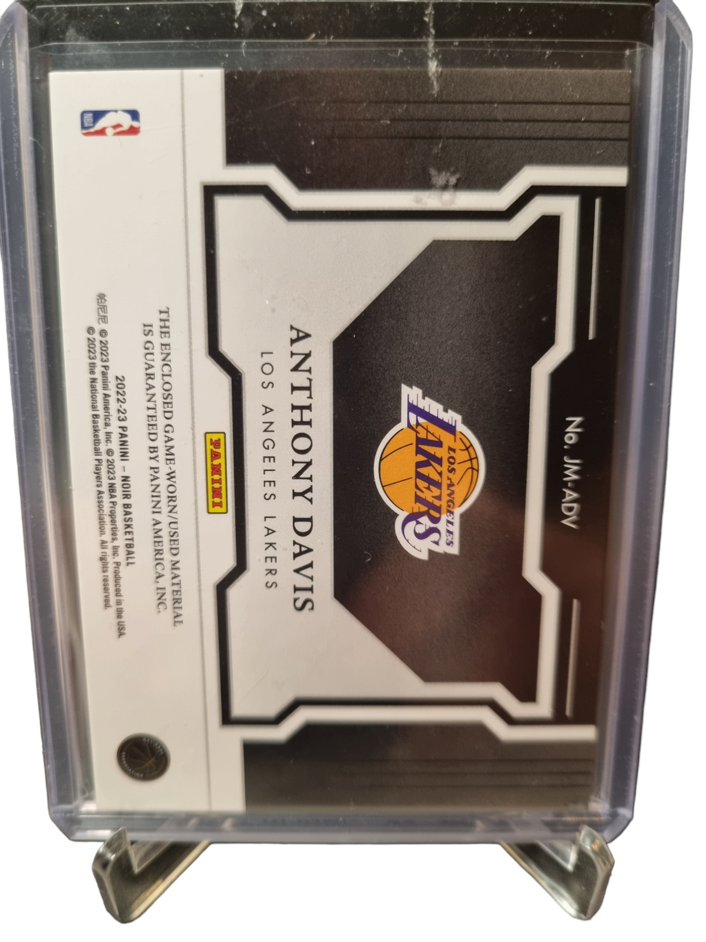 2022-23 Panini Noir #JM-ADV Anthony Davis Jumbo Patch Game Worn 60/99