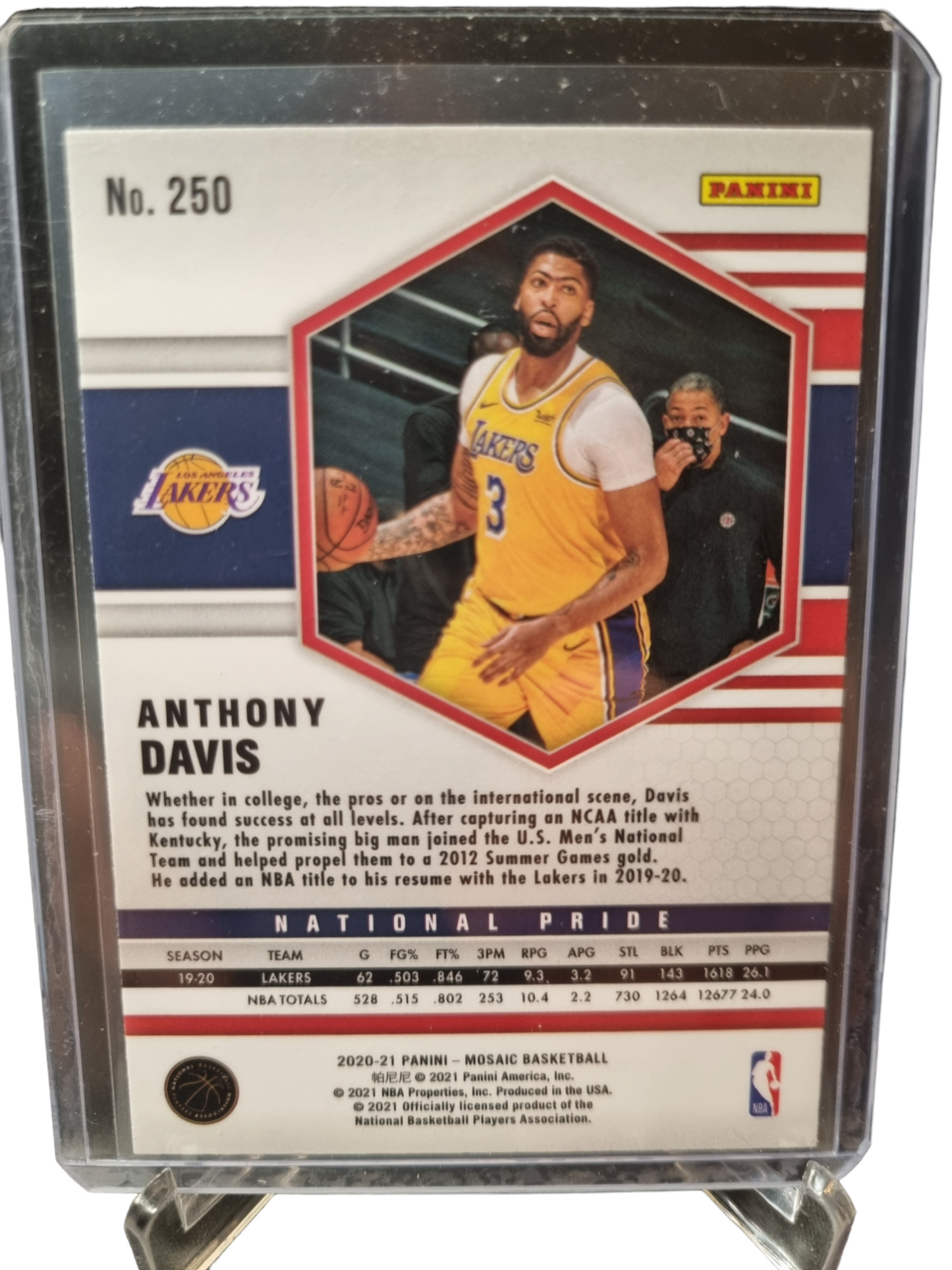 2020-21 Panini Mosaic #250 Anthony Davis National Pride Fast Break Disco