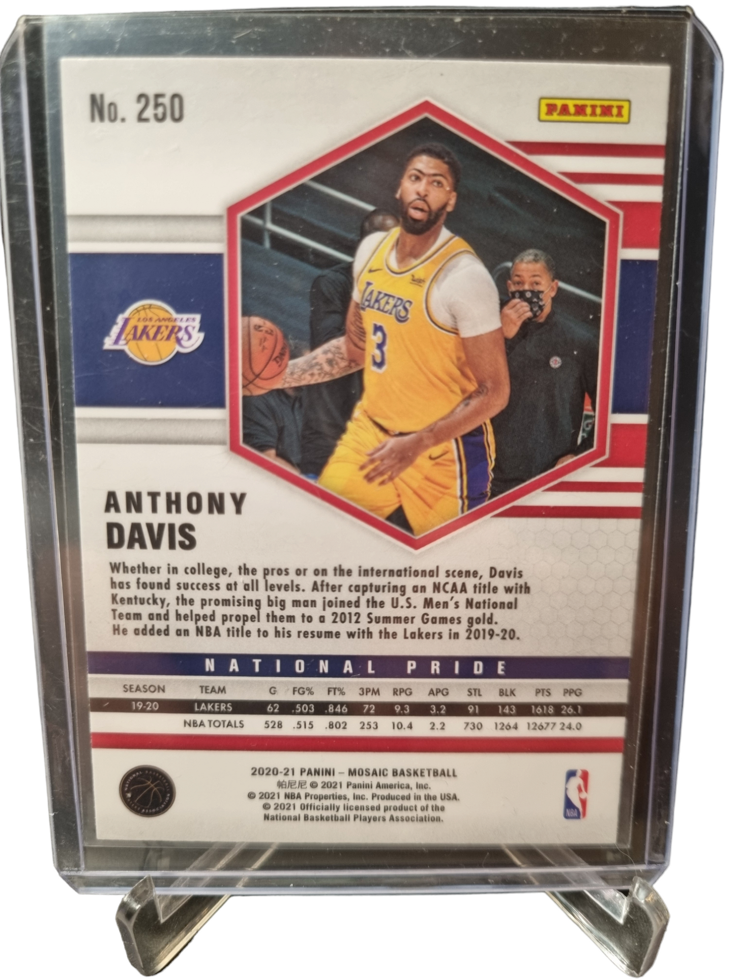 2020-21 Panini Mosaic #250 Anthony Davis National Pride