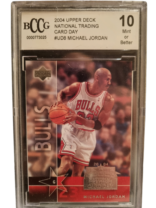 2004 Upper Deck #UD8 Michael Jordan National Trading Day Card BGS 10 Mint or Better