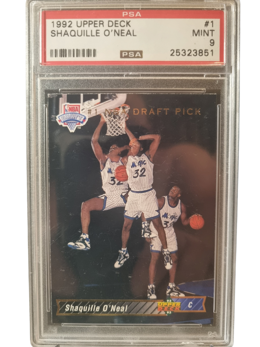 1992 Upper Deck #1 Shaquille O'Neal Rookie Card Draft Pick PSA 9 Mint