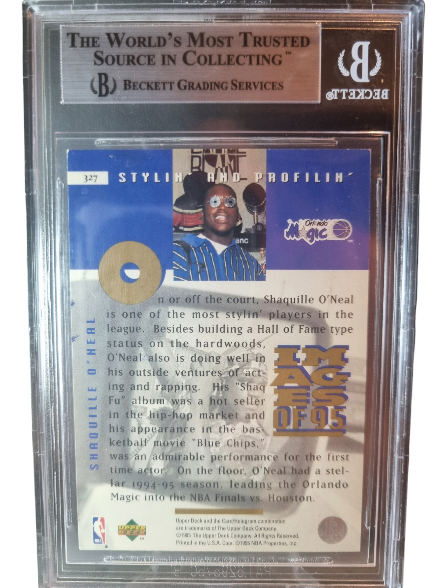 1995 Upper Deck #327 Shaquille O'Neal On Card Beckett Authentic Autograph