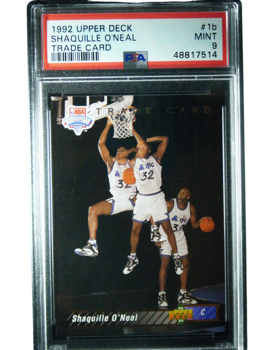 Shaquille O'Neil Rookie Card 1992 Upper Deck Trade Card #1b PSA 9 Mint