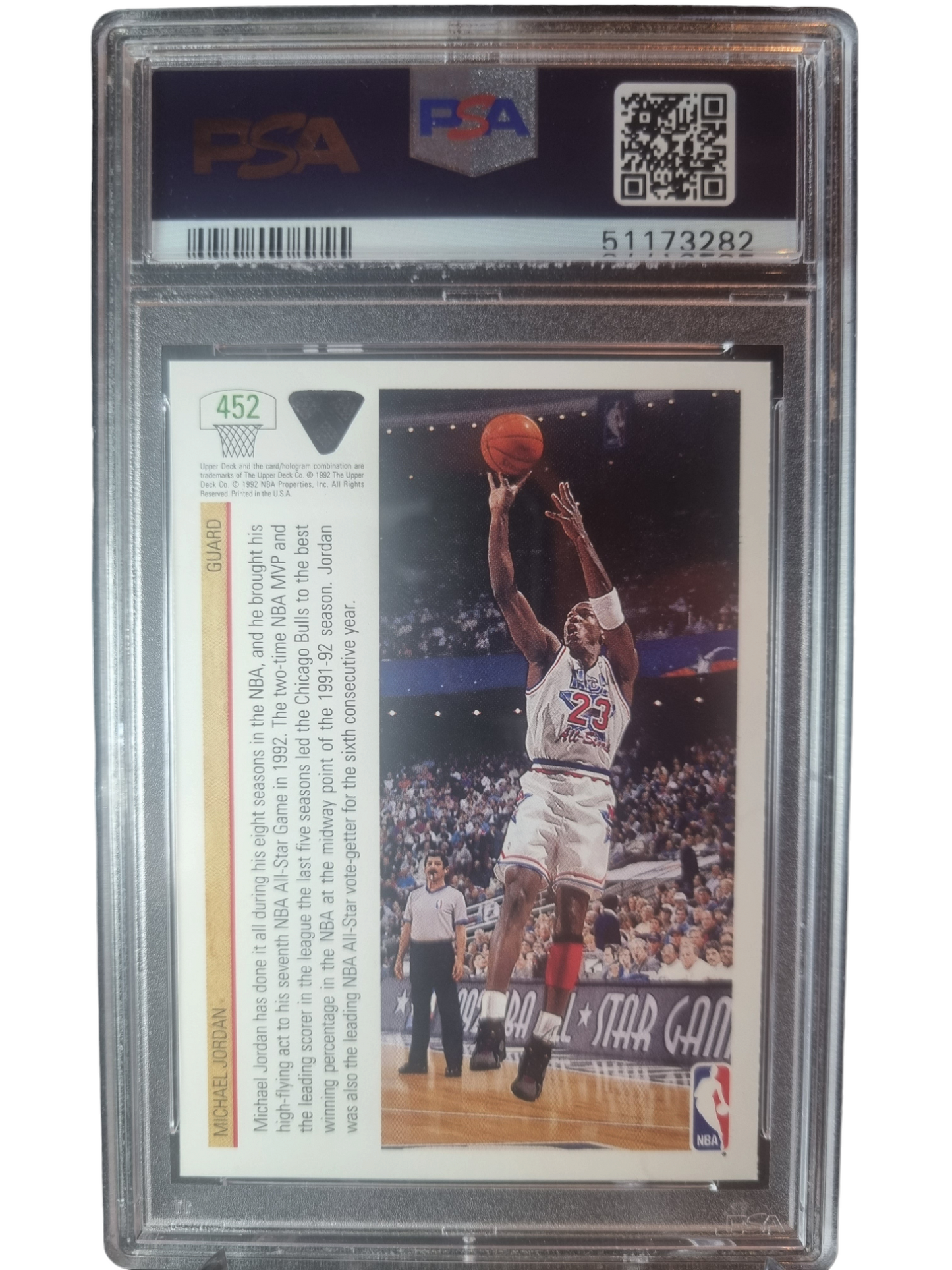 1991 Upper Deck #452 Michael Jordan PSA 8 Near Mint