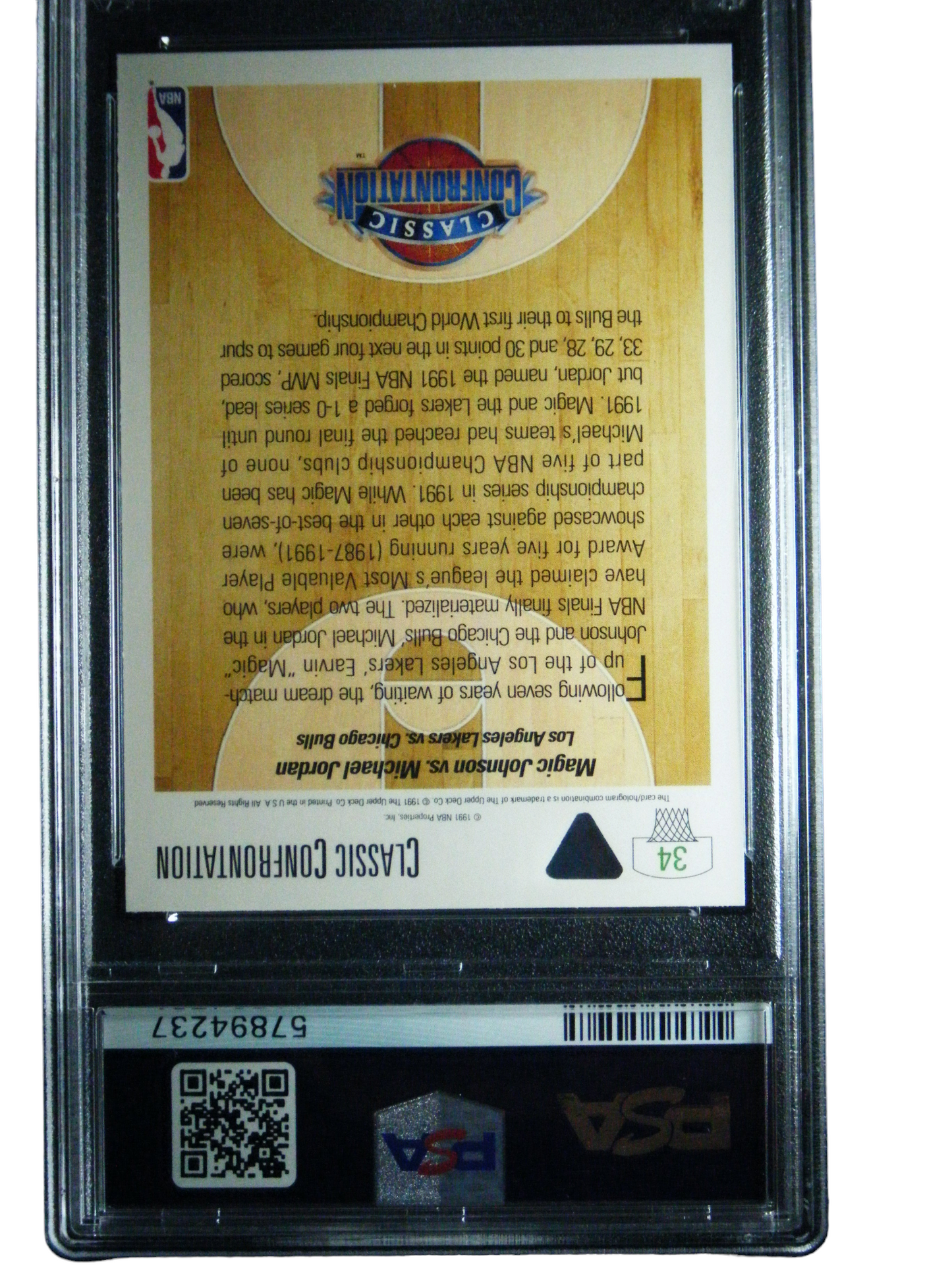 1991 Upper Deck #34 Magic vs Jordan PSA 9 Mint