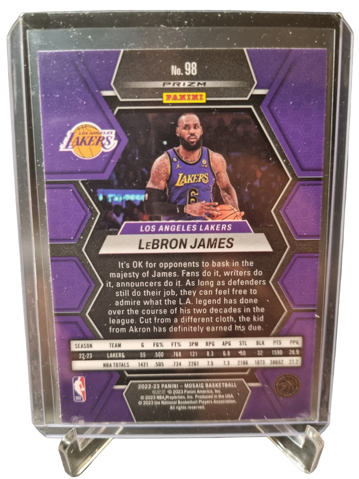 2022-23 Panini Mosaic #98 Lebron James Fast Break Disco Mosaic Prizm