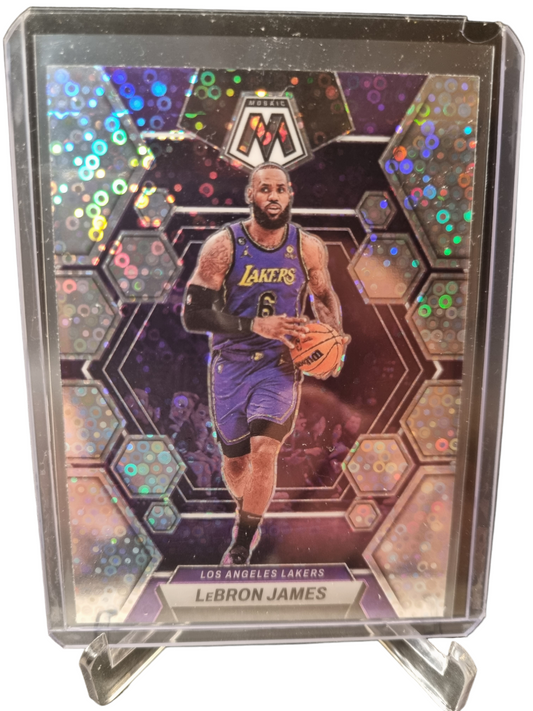 2022-23 Panini Mosaic #98 Lebron James Fast Break Disco Mosaic Prizm