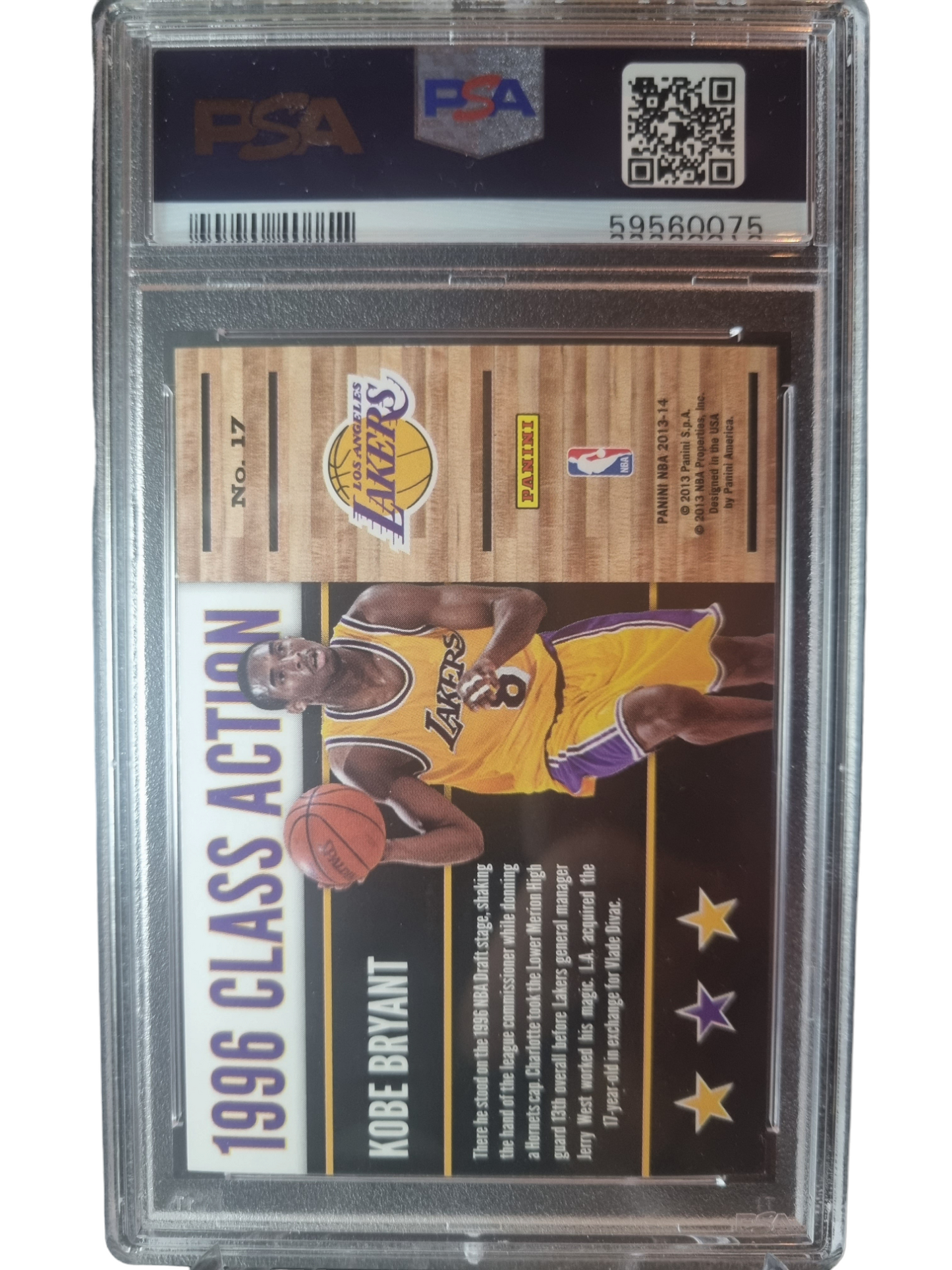 2013 Panini Hoops #17 Kobe Bryant Class Action PSA 8 Near Mint