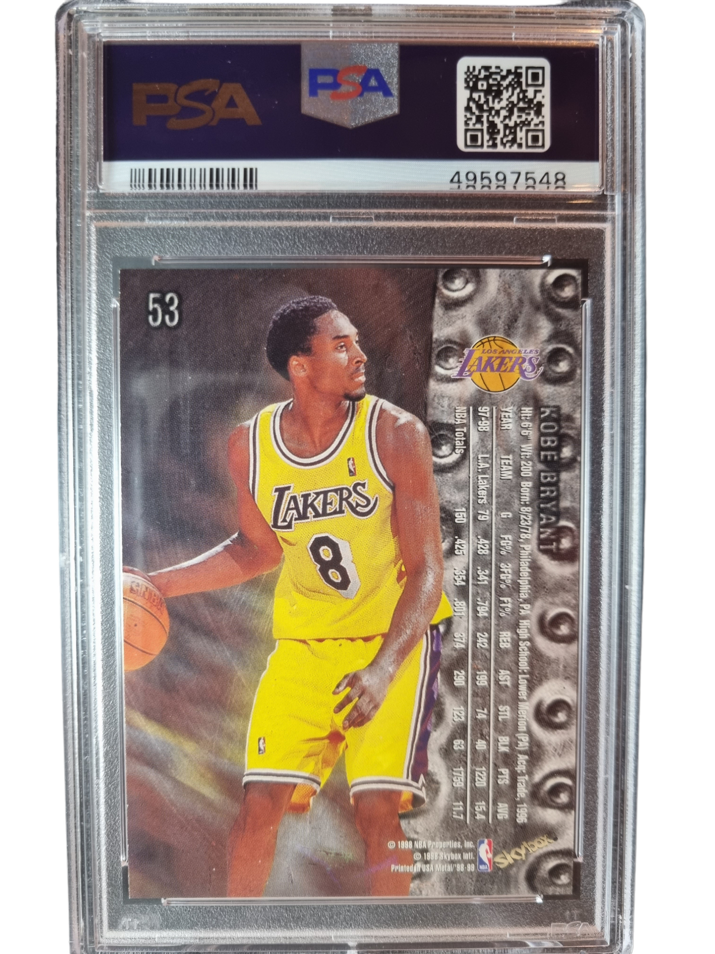 1998 Metal Universe #53 Kobe Bryant PSA 8 Near Mint