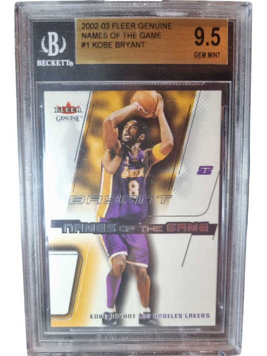 2002 Fleer #1 Kobe Bryant Genuine Names Of The Game BGS 9.5 Mint