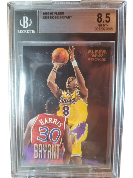 1996 Fleer #203 Kobe Bryant Rookie Card BGS 8.5 Near Mint