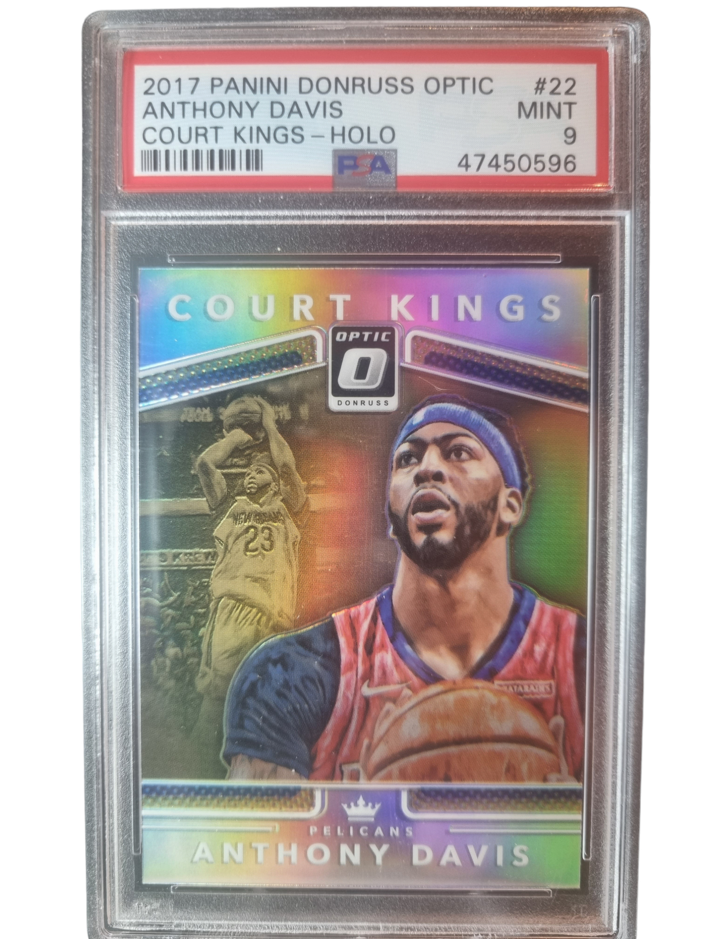 2017 Panini Donruss Optic #22 Anthony Davis Court Kings Holo PSA 9 Mint