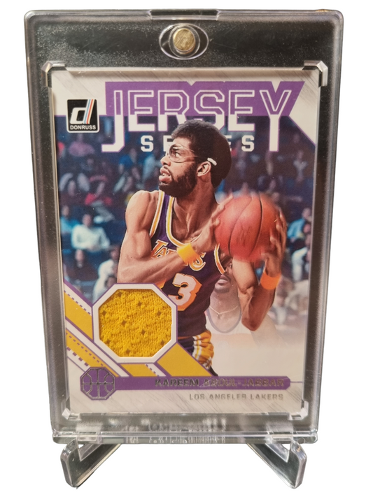 2020-21 Panini Donruss #JS-KAJ Kareem Abdul-Jabbar Game Worn Jersey Patch