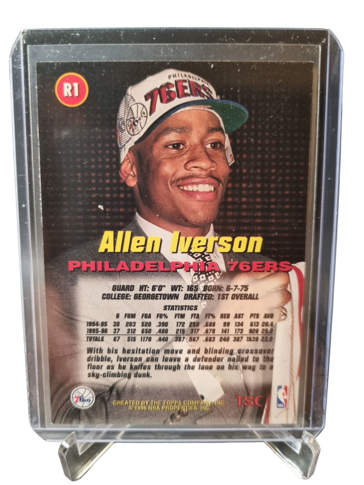 1996-97 Topps Stadium Club #R1 Allen Iverson Rookie Card