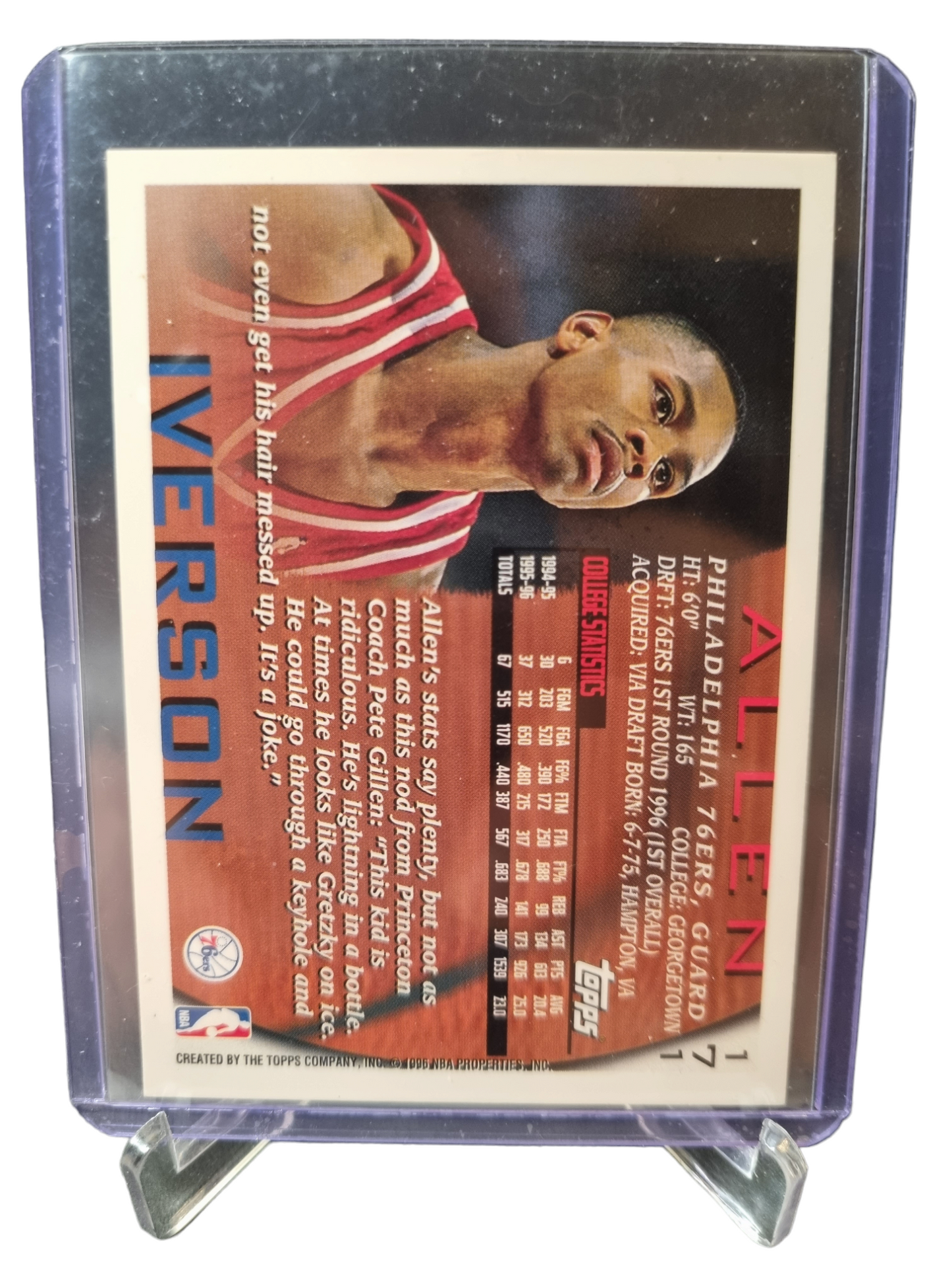 1996-97 Sky Topps #171 Allen Iverson Rookie Card