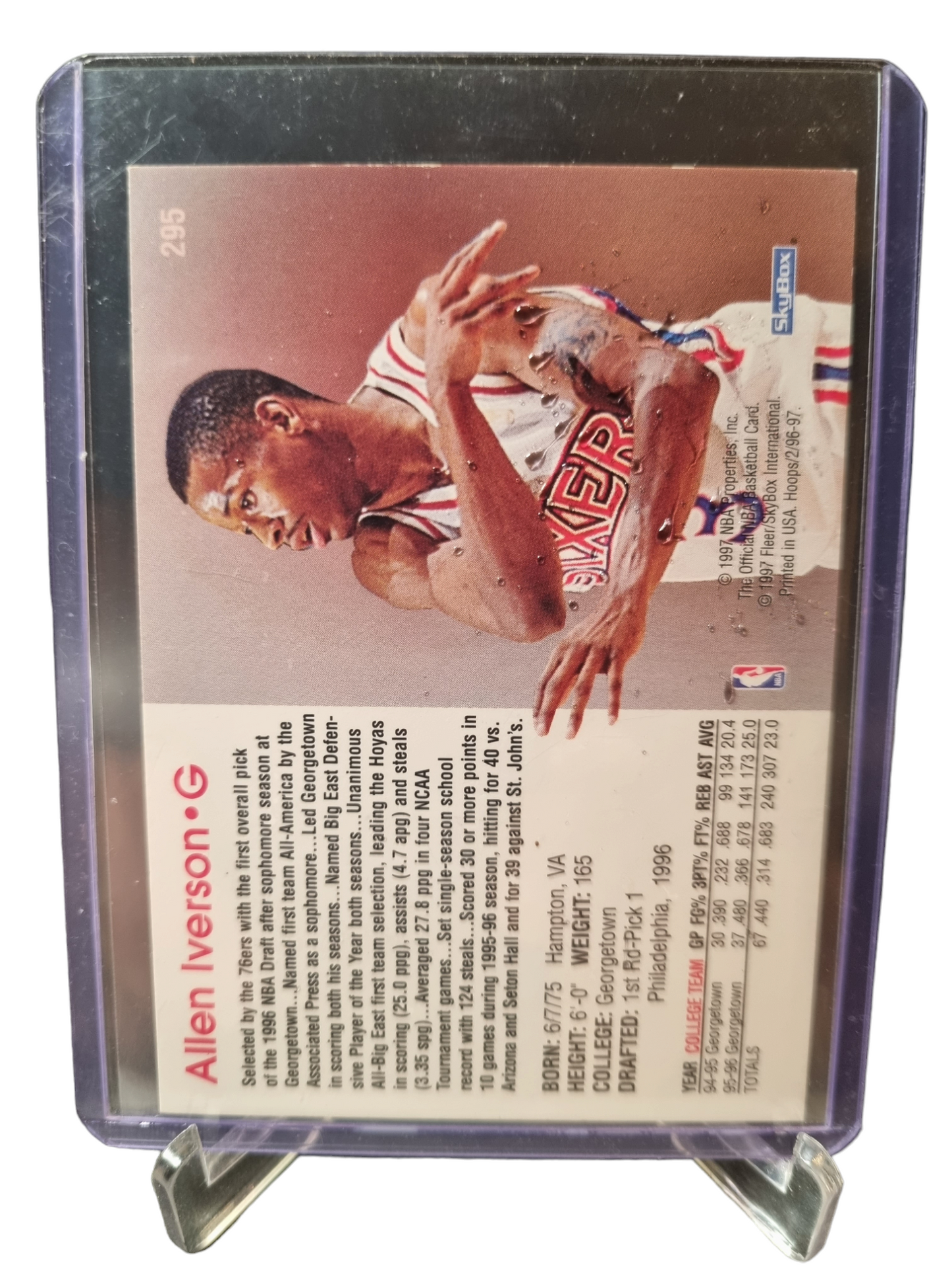 1996-97 Sky Hoops #295 Allen Iverson Rookie Card