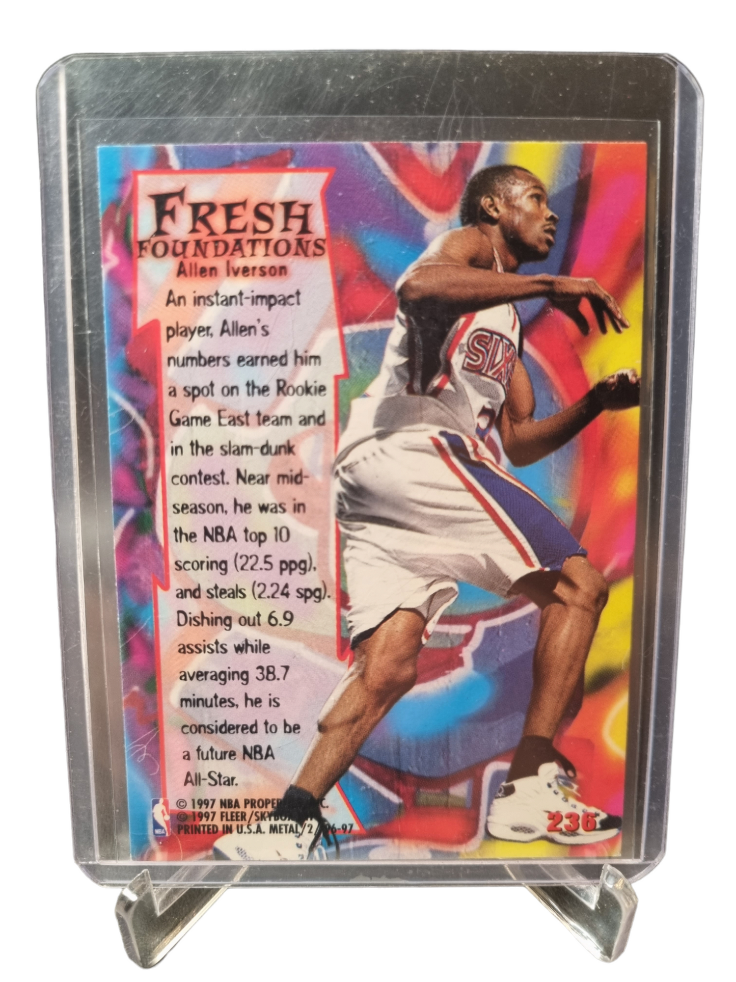 1996-97 Fleer Metal #236 Allen Iverson Rookie Card Fresh Foundations