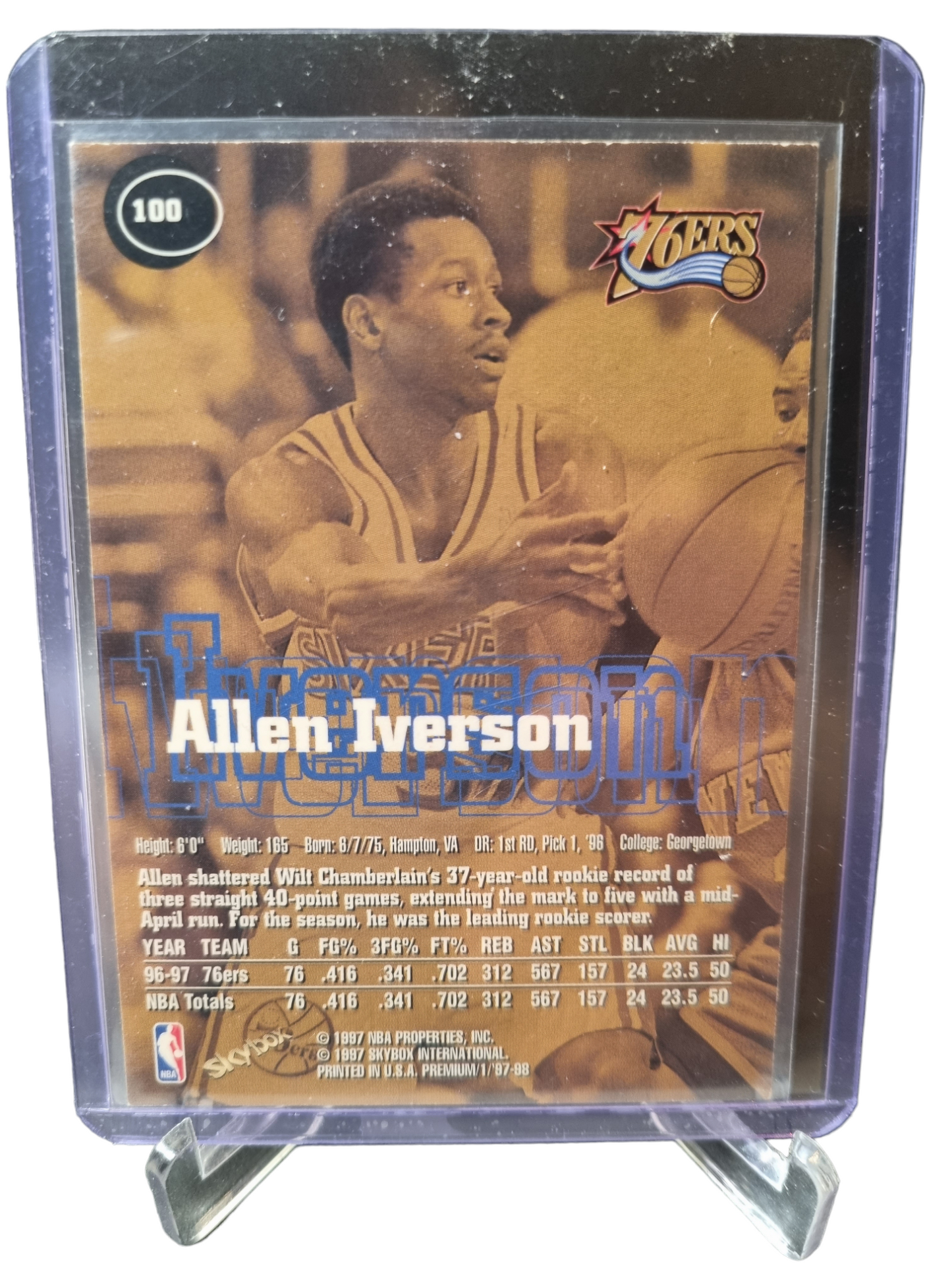 1997-98 Sky Box Premium #100 Allen Iverson