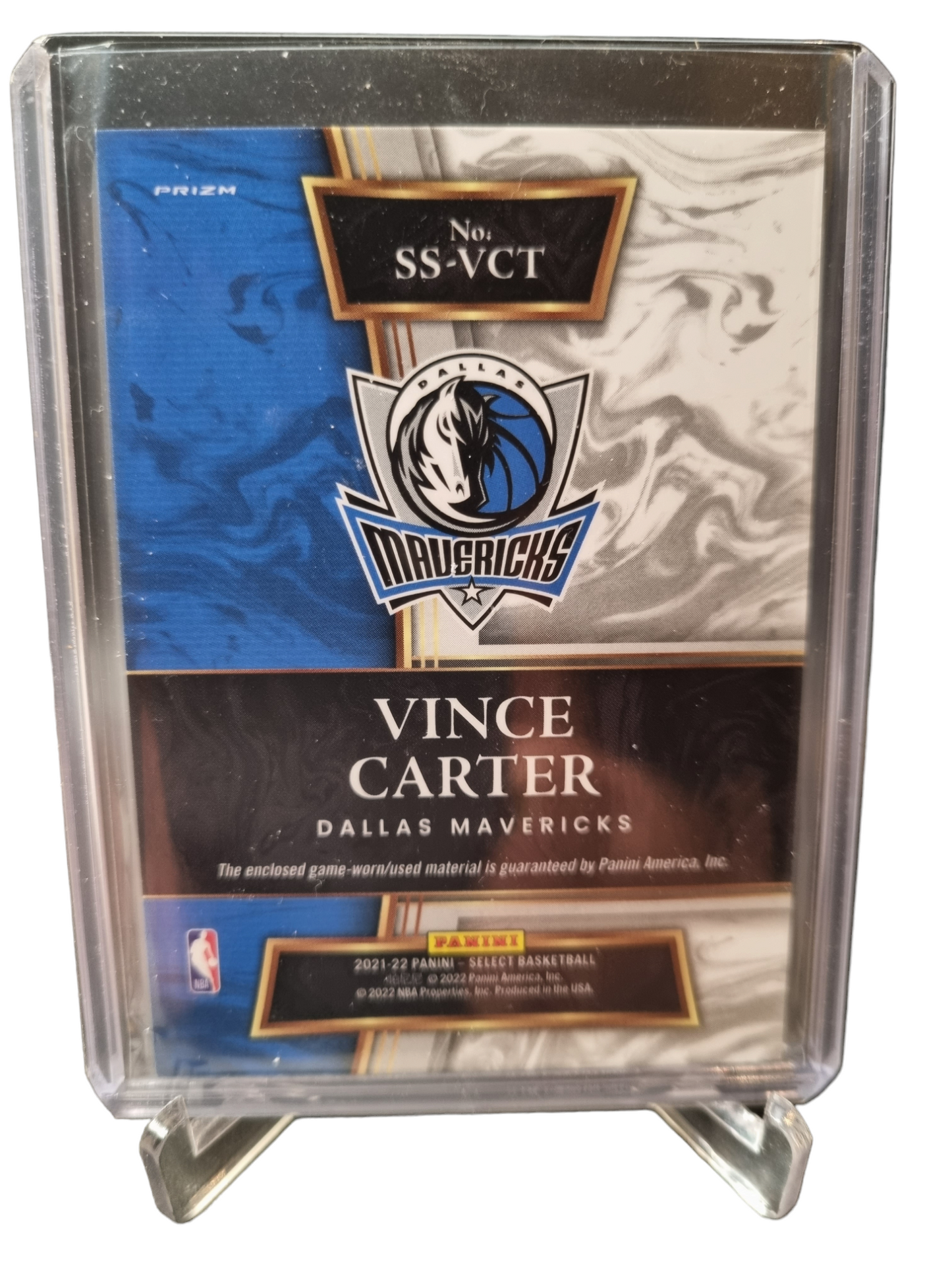 2021-22 Panini Select #SS-VCT Vince Carter Game Worn Patch Silver Prizm