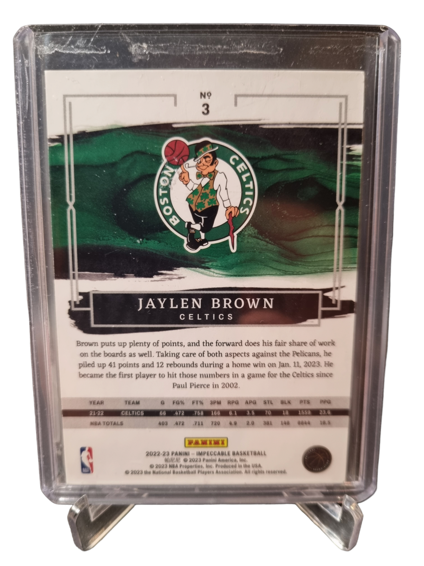 2022-23 Panini Impeccable #3 Jaylen Brown 30/49