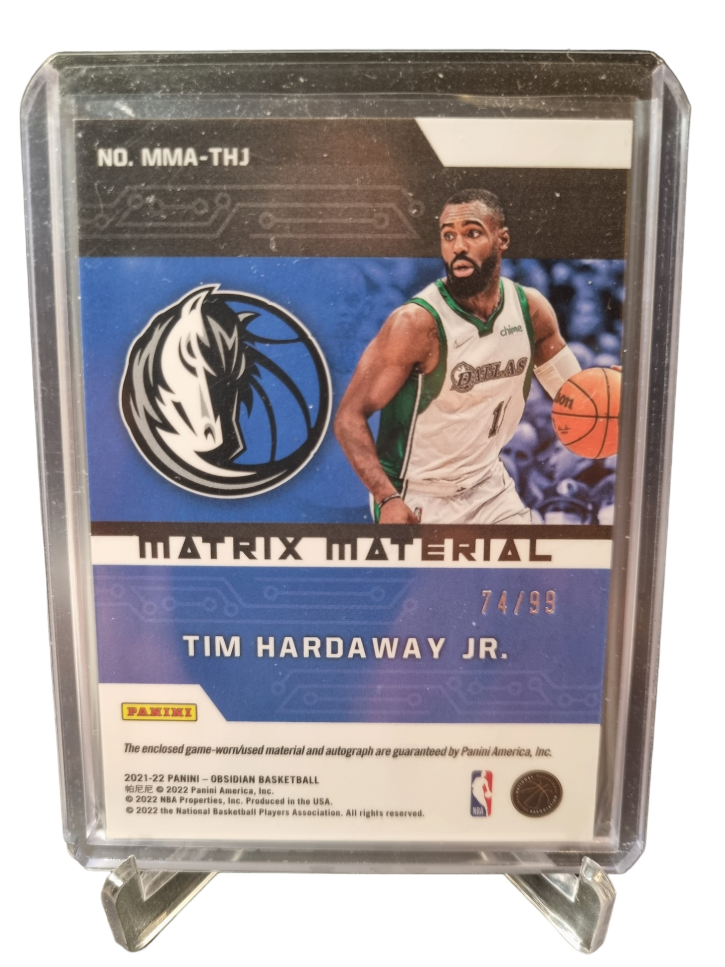 2021-22 Panini Obsidian #MMA-THJ Tim Hardaway JR Game Worn Patch Autograph 74/99