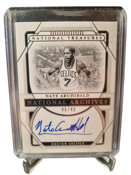 2020-21 Panini National Treasures #NA-NAR Nate Archibald On Card Autograph 46/49