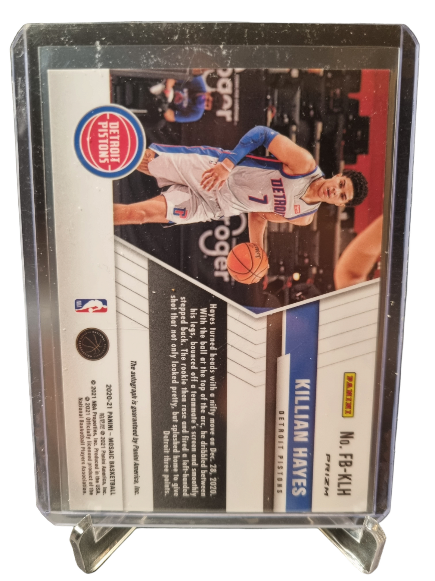 2020-21 Panini Mosaic #FB-KLH Killian Hayes Rookie Card Fast Break Autograph Prizm