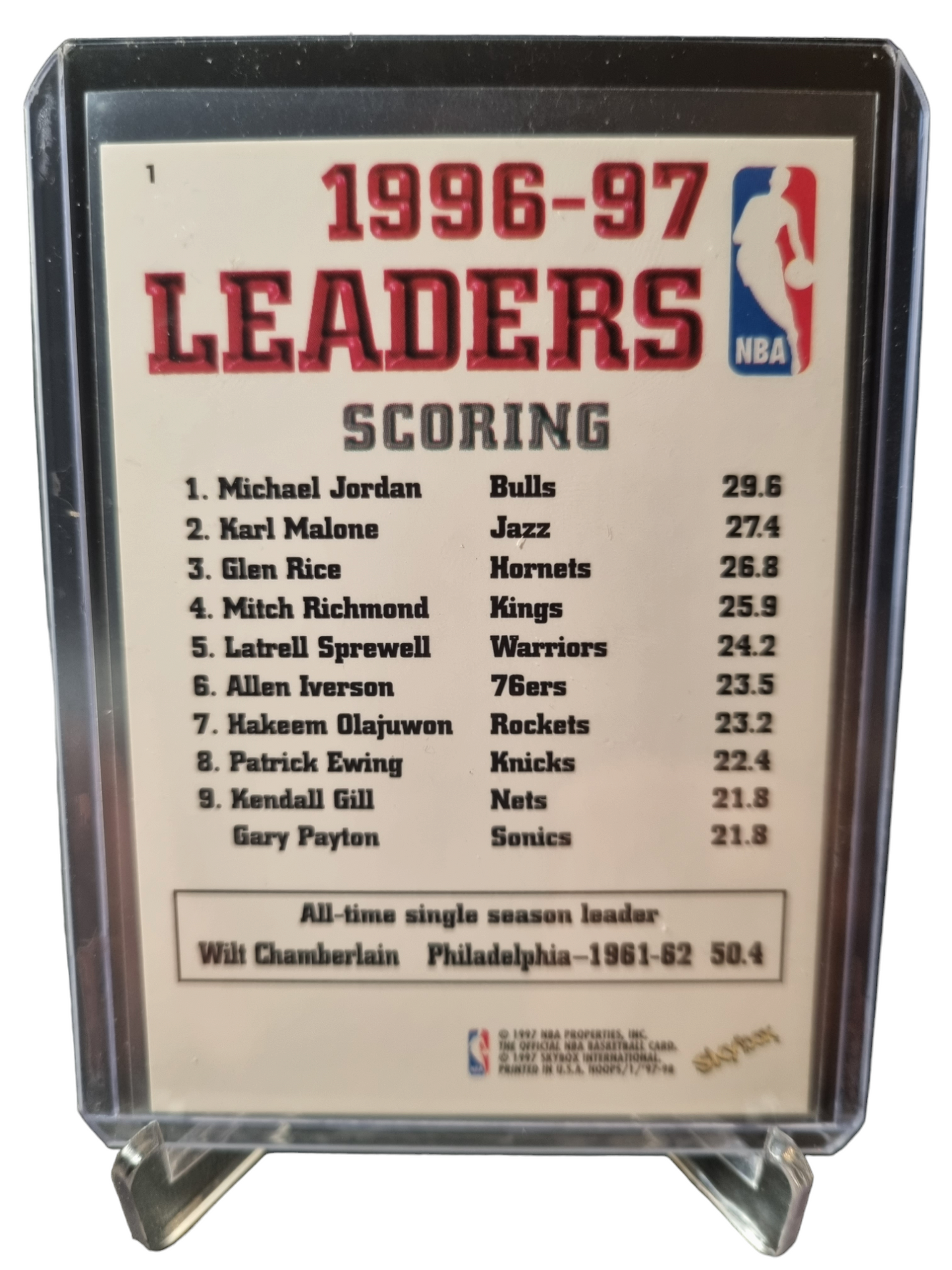 1997-98 Hoops #1 Michael Jordan 1996-97 League Leaders