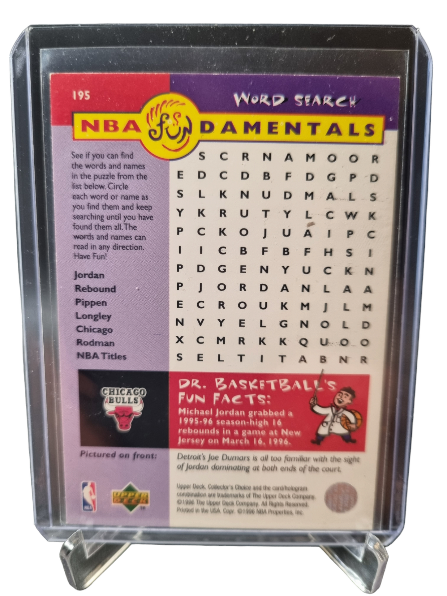 1996 Upper Deck #195 Michael Jordan NBA Fundamentals