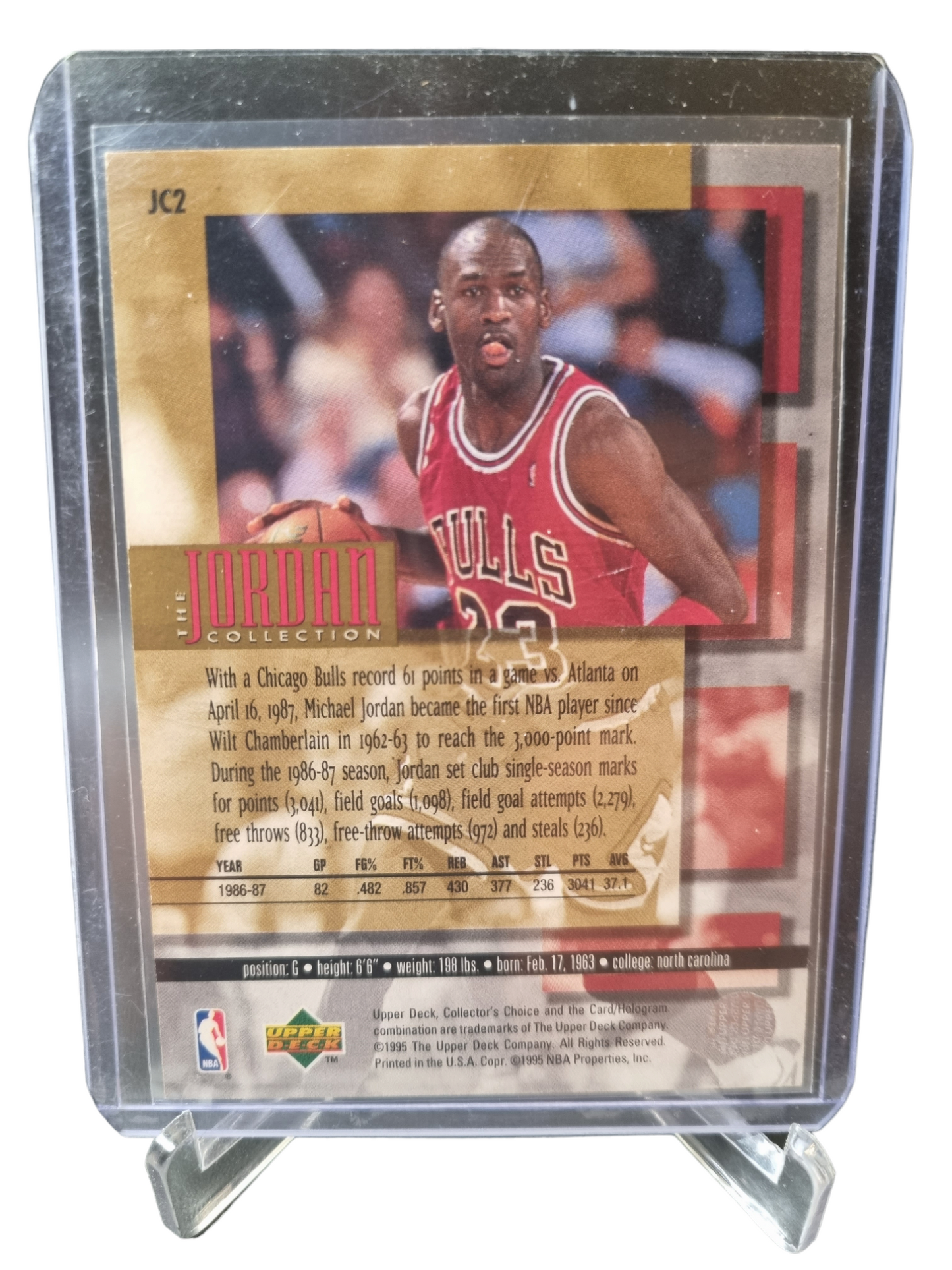 1995 Upper Deck #JC2 Michael Jordan 1986-87 3000 Points