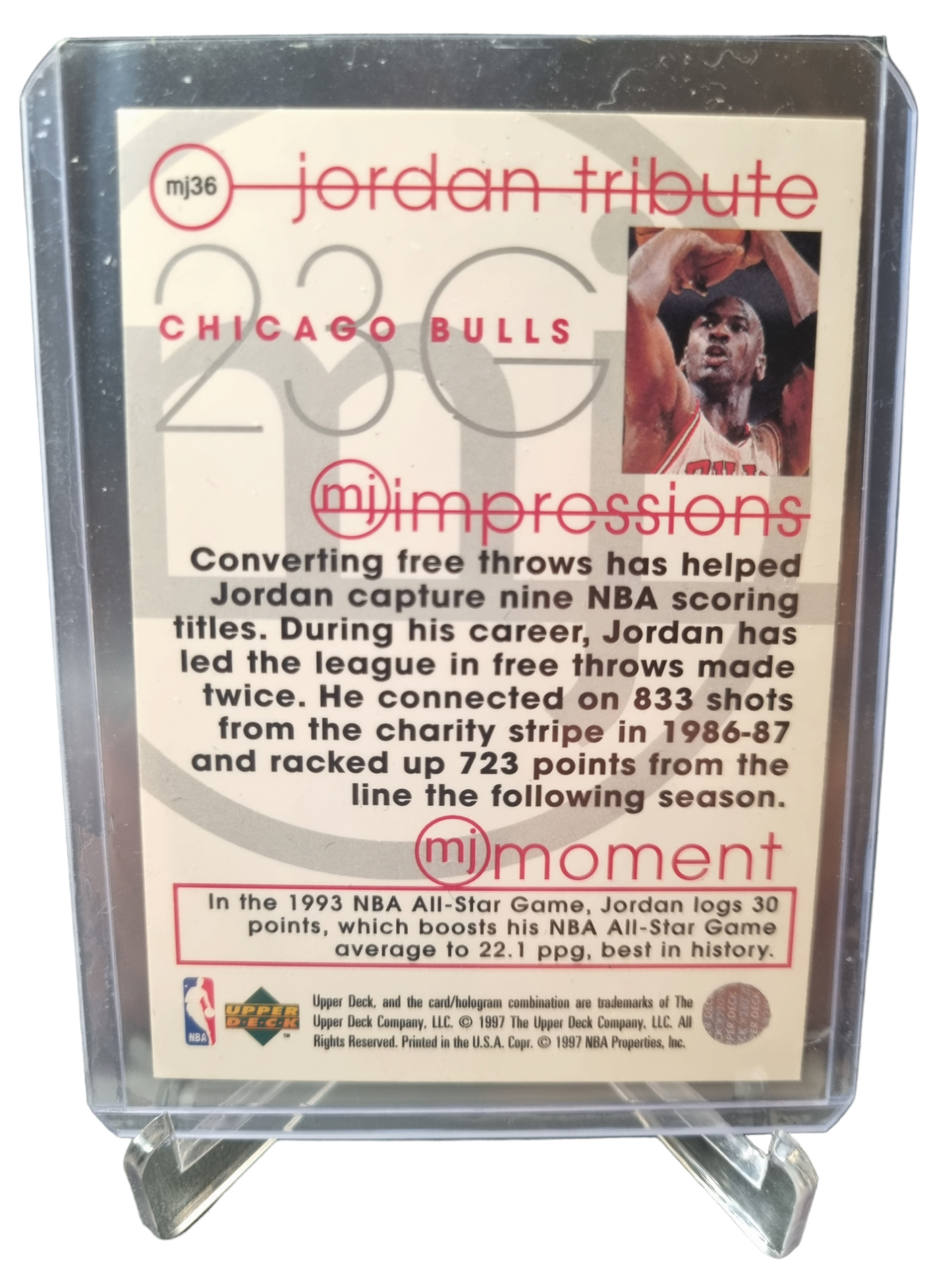 1997 Upper Deck #MJ36 Michael Jordan Tribute