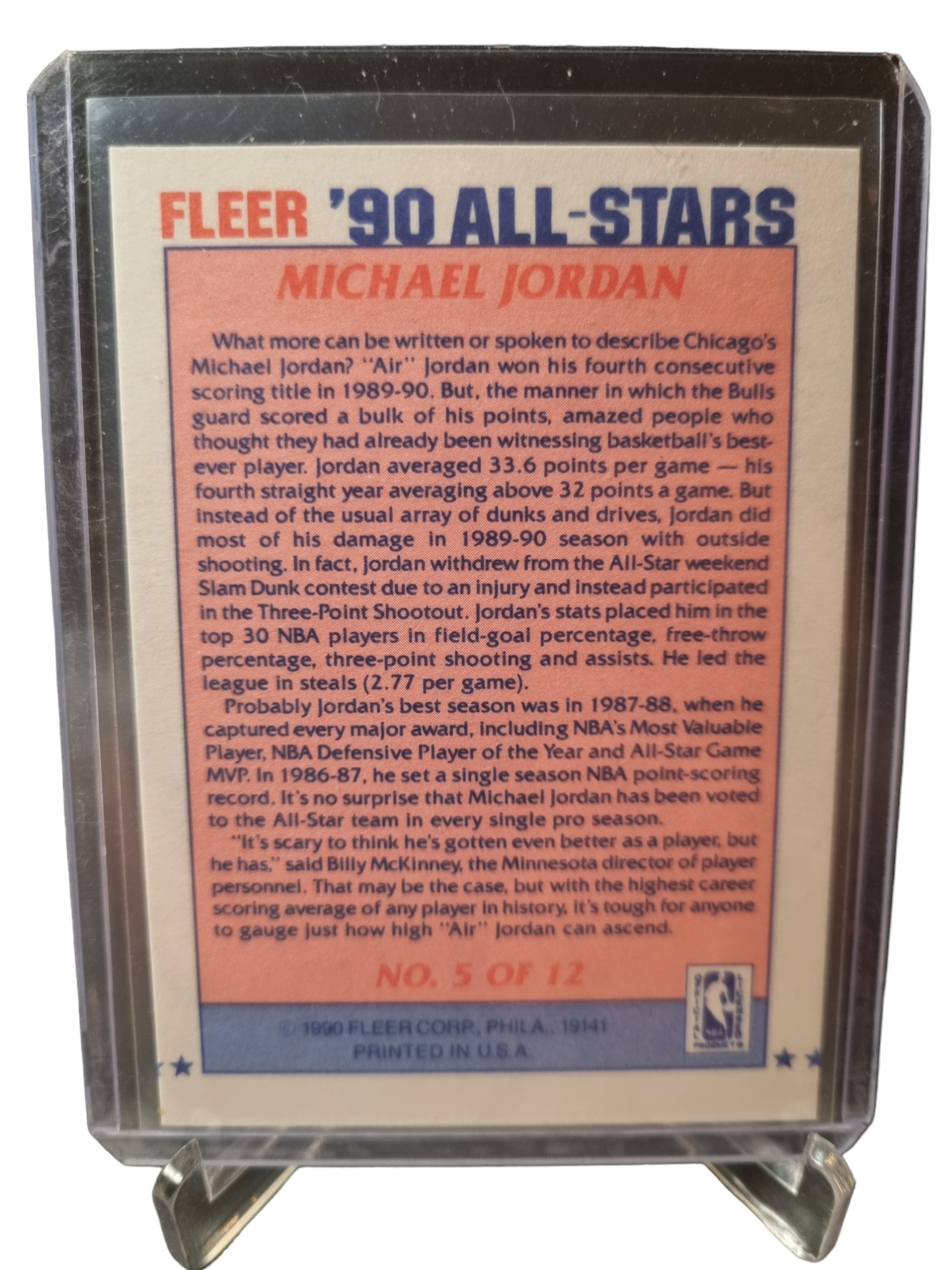 1990 Fleer #5 of 12 Michael Jordan All-Stars Sticker