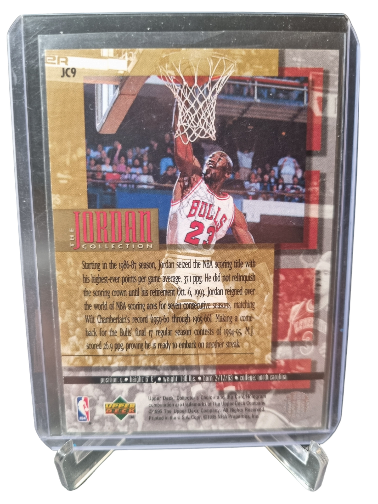 1995 Upper Deck #JC9 Michael Jordan Seven Consecutive Scoring Titles