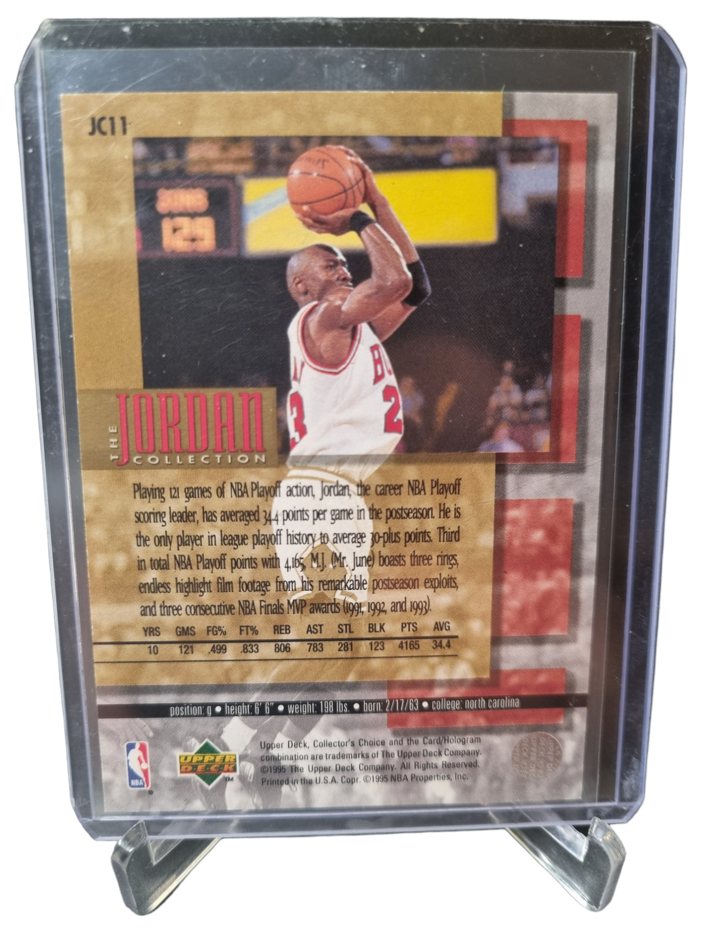 1995 Upper Deck #JC11 Michael Jordan Career NBA Playoff Scoring Leader