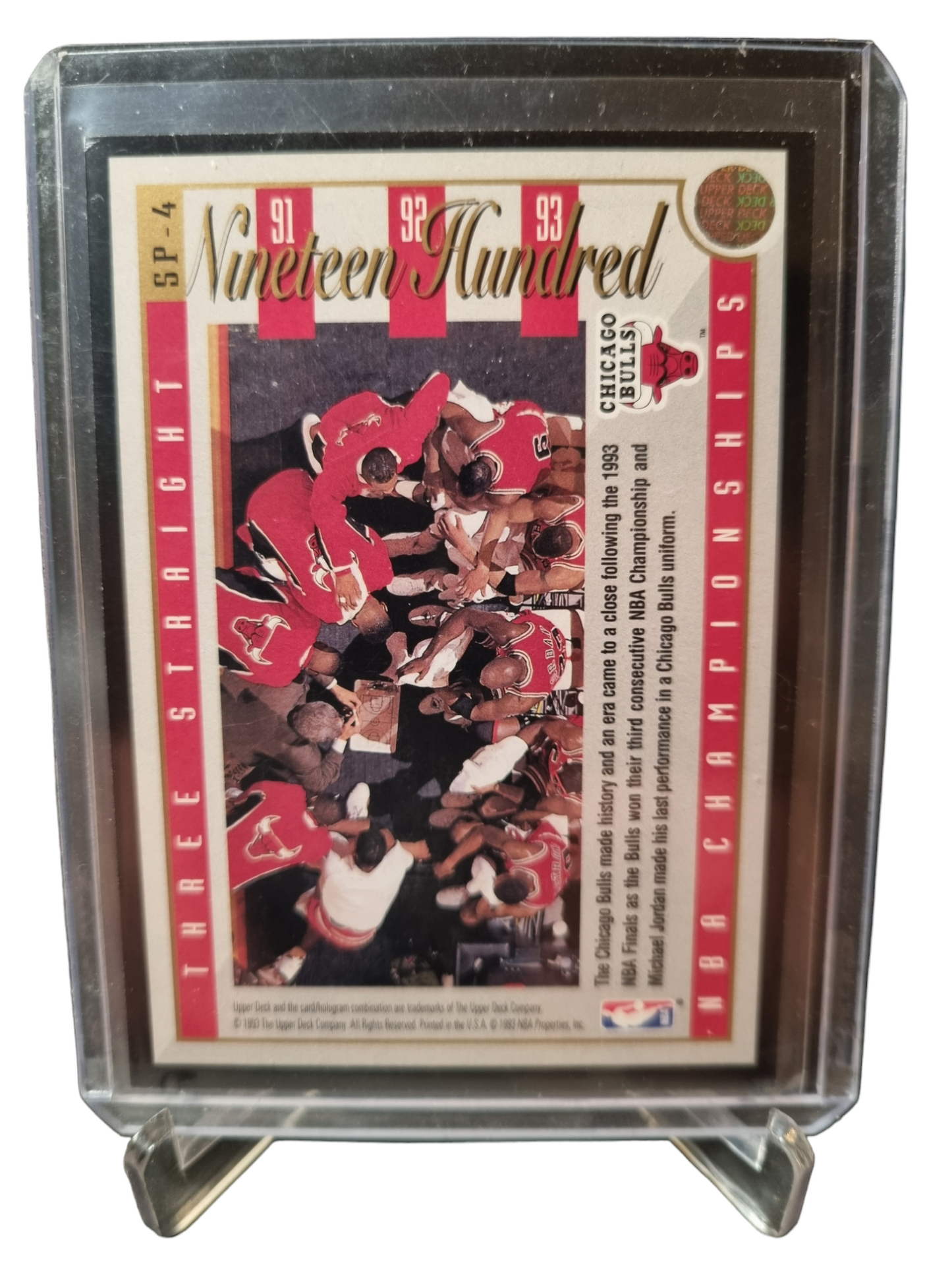 1990 Upper Deck #SP-4 Michael Jordan Three Straight Championships