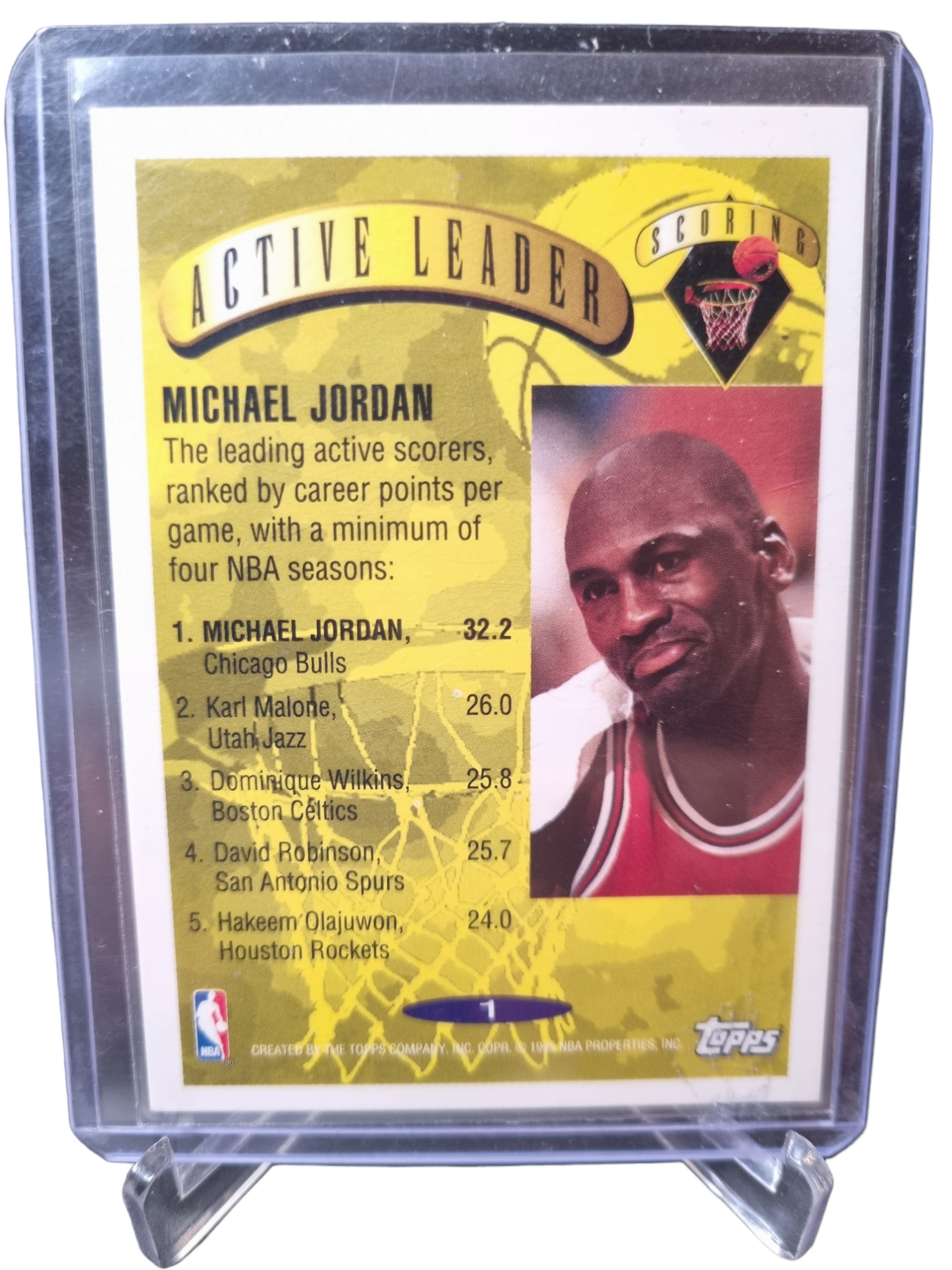 1995-96 Topps #1 Michael Jordan Active Leader Scoring