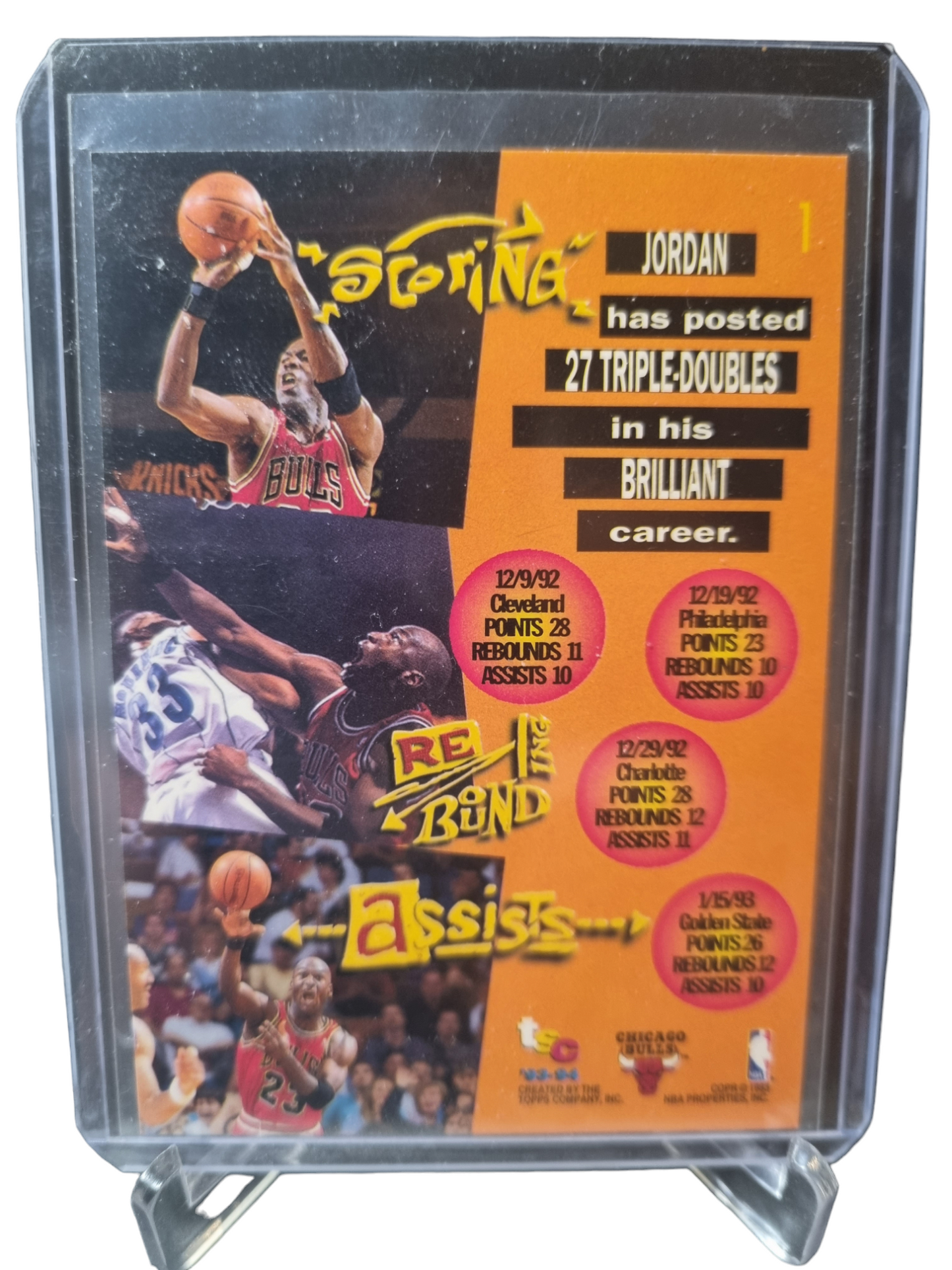 1993-94 Topps #1 Michael Jordan Topps Stadium Club Triple Double