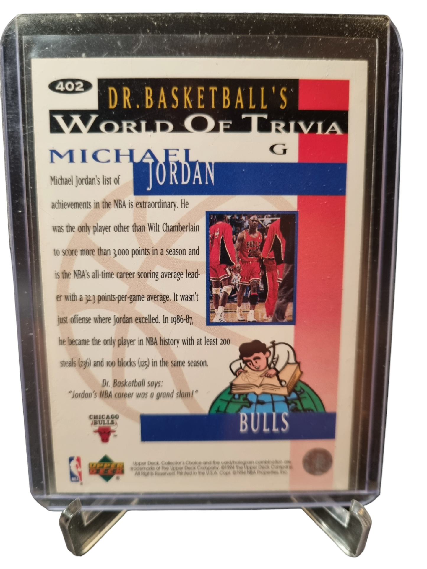 1994 Upper Deck #402 Michael Jordan DR. Basketballs World Of Trivia