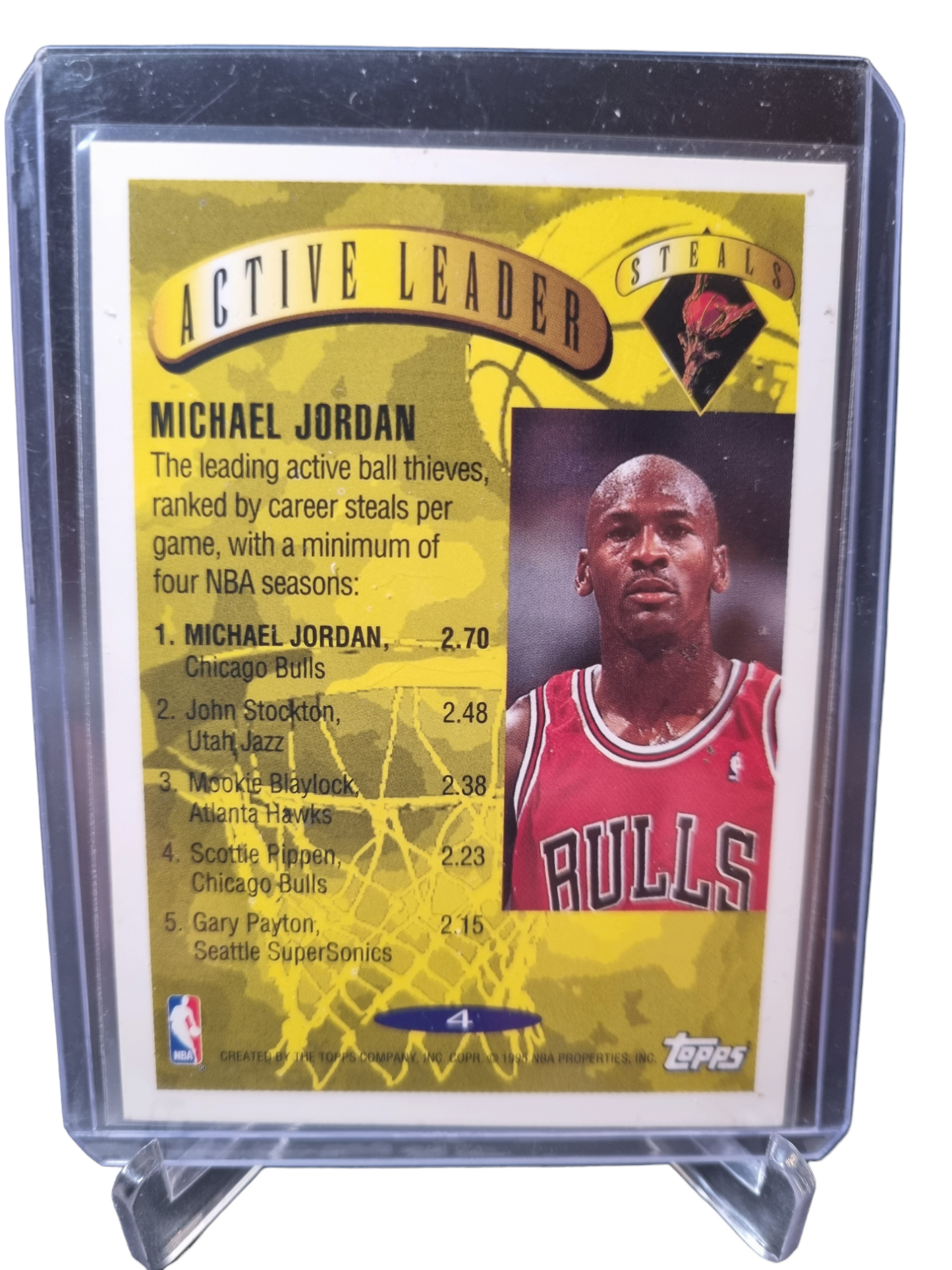 1995-96 Topps #4 Michael Jordan Active Leader Steals