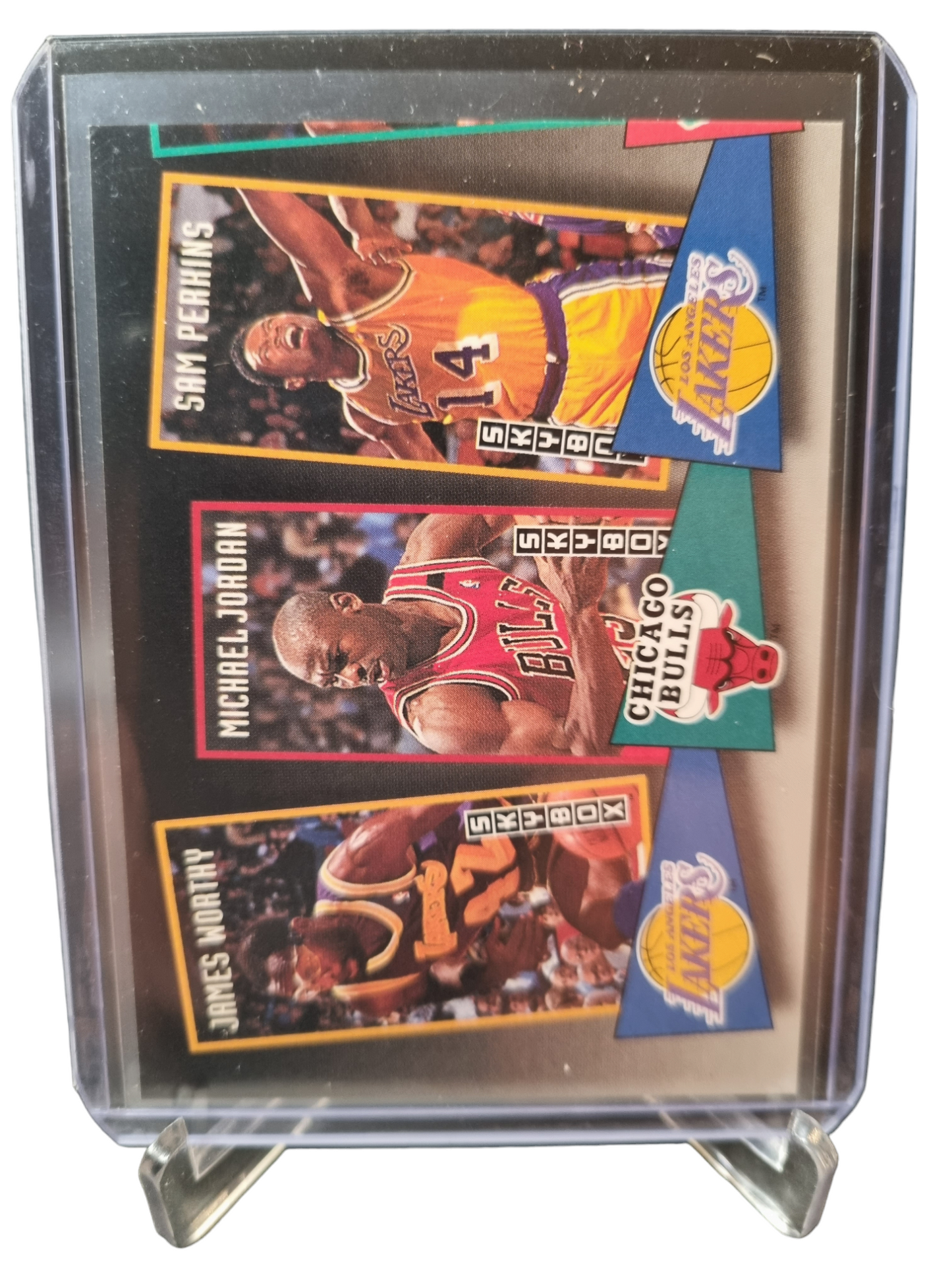 1993 Sky Box #ST16 Michael Jordan/James Worthy/Sam Perkins School Ties